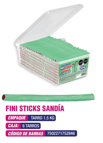 FINI STICKS SANDIA /TARRO/1.5 KG<input type='hidden' value='0' name='currpag_0'>