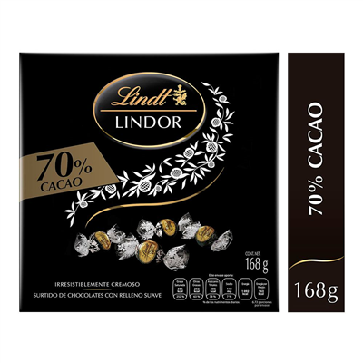 LINDOR 70% CACAO CAJA 168G / PIEZA / 168G / 7502247685260<input type='hidden' value='0' name='currpag_0'>