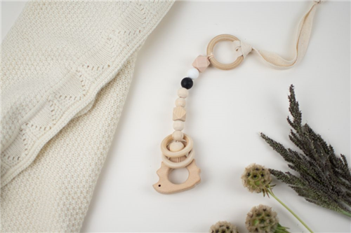 colgante puercoespin silicon blanco con negro