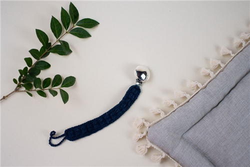 crochet azul marino para clip plata