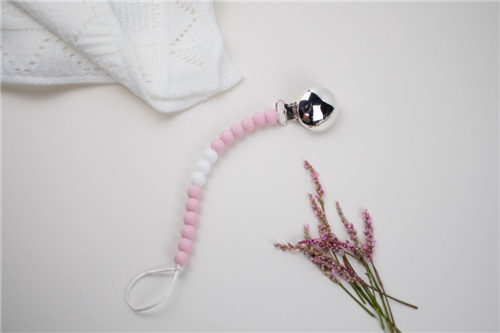 clip plata silicon rosa