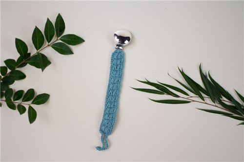 crochet teal para clip plata