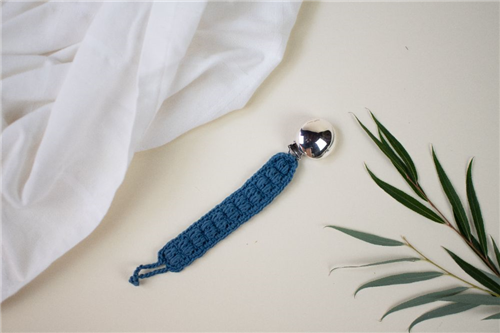 crochet azul acero para clip plata