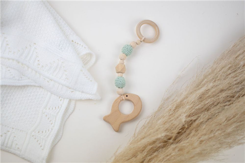 colgante pescado crochet menta