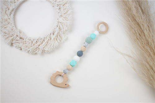 colgante puercoespin silicon turquesa crochet menta