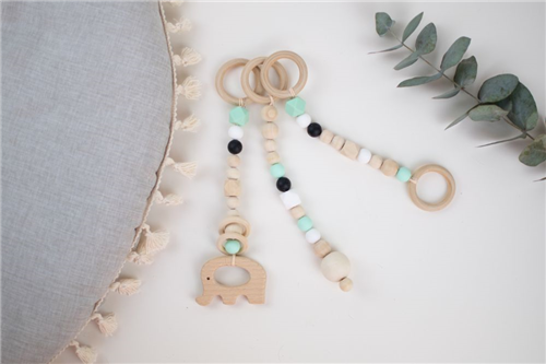 set de 3 colgantes menta elefante