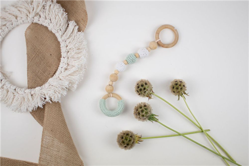 colgante corchet menta crochet menta con blanco