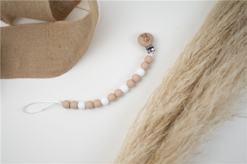 clip silicon beige con blanco