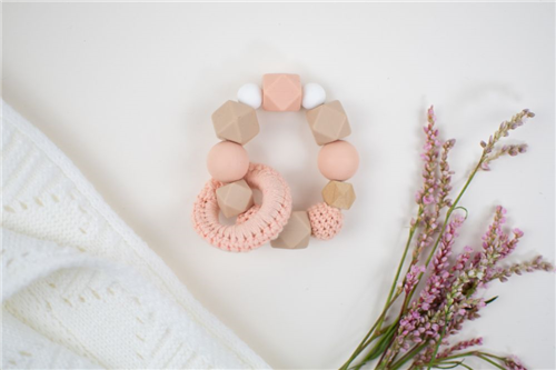 loop silicon rosa con beige