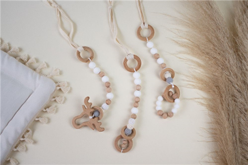 set de 3 colgantes beige crochet