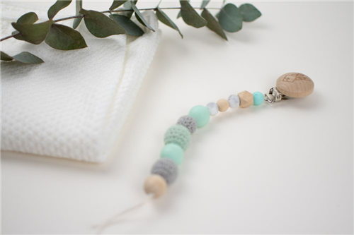 clip silicon menta con gris