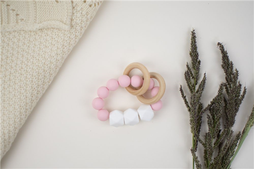 loop silicon rosa bebe hexagonos blanco