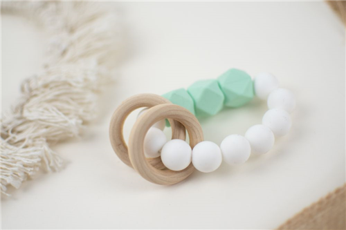 loop silicon blanco hexagonos menta