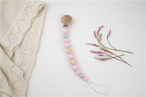 clip silicon bolas rosa