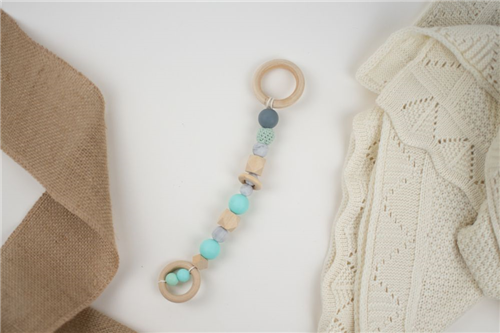 colgante aro con redondas silicon turquesa