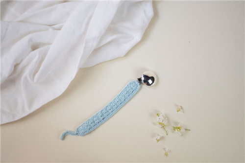 crochet azul cielo para clip plata