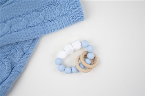 loop silicon azul bebe hexagonos blanco