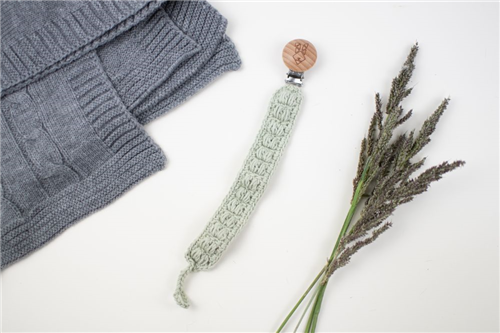 clip crochet verde olivo