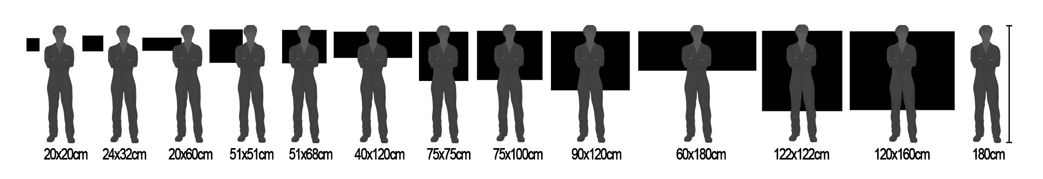 Cuadro comparativo de tamaños de impresión