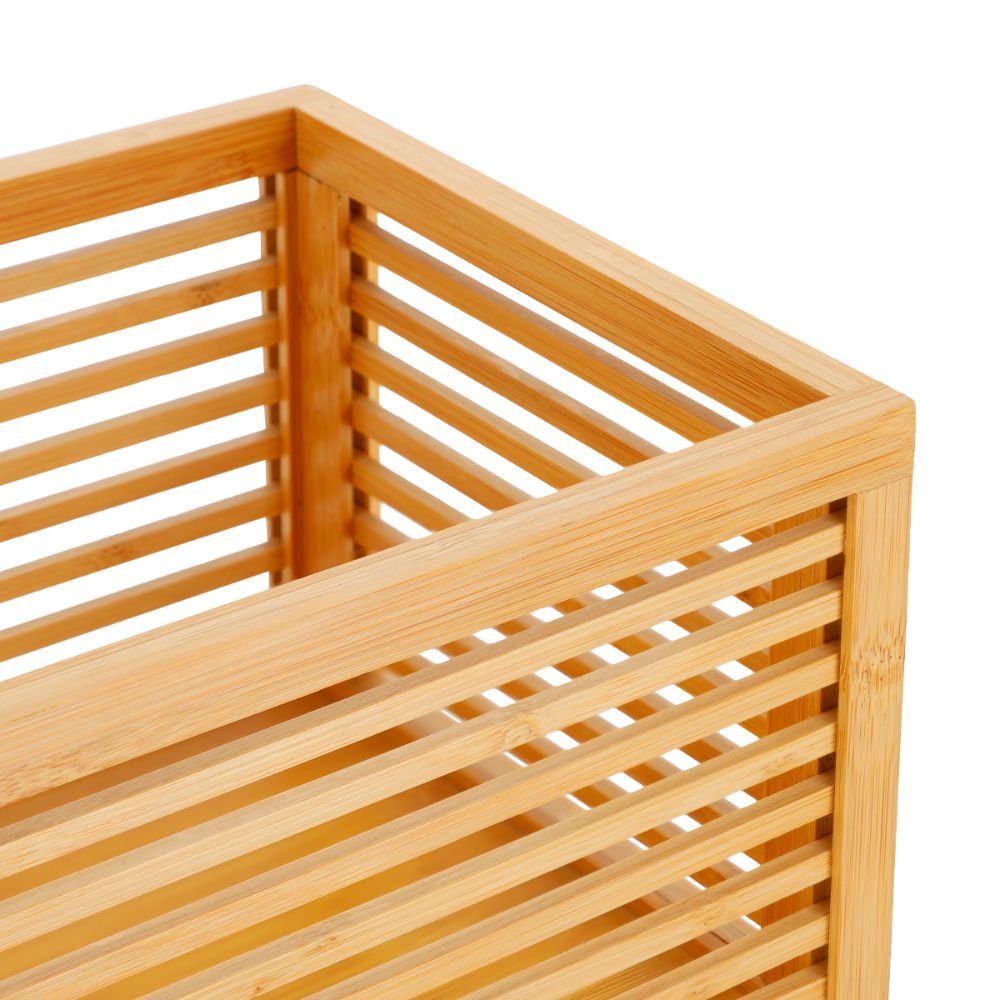 Canasta Bambú con Textura 30x20x15 cm