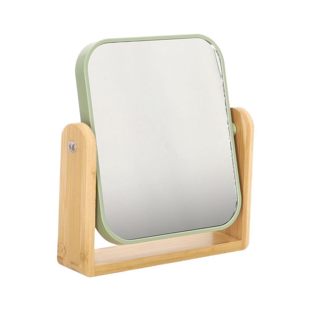 Espejo de mesa con base de bambú 18x4.5x21 cm