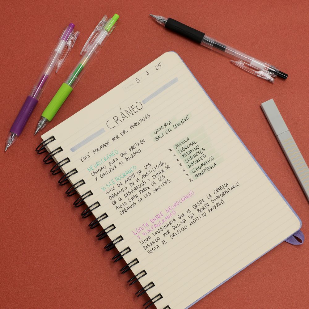 Libreta forrada con PU 120 hojas con líneas