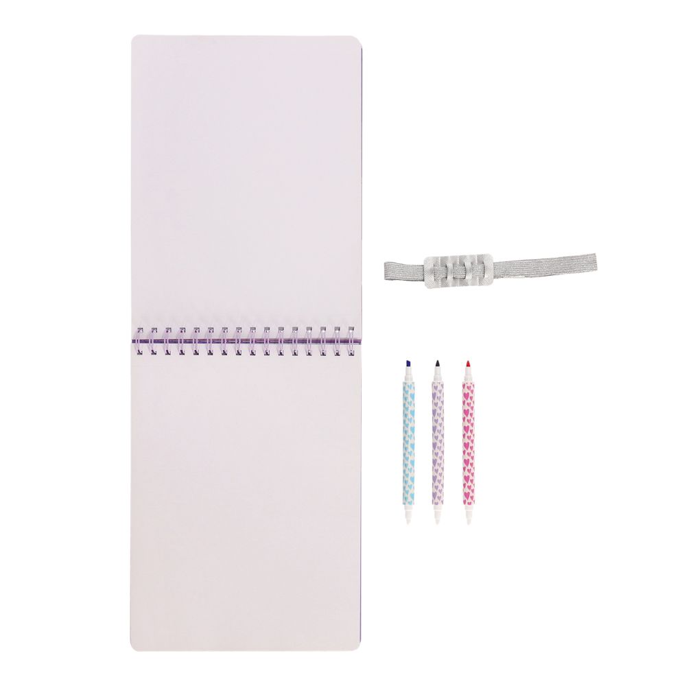 Set block de arte con marcadores glitter