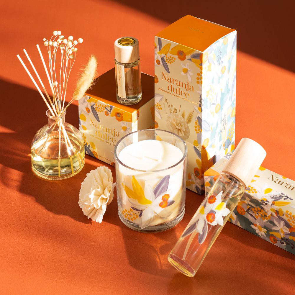 Difusor Aroma Flores y Varitas aroma naranja dulce 40 ml