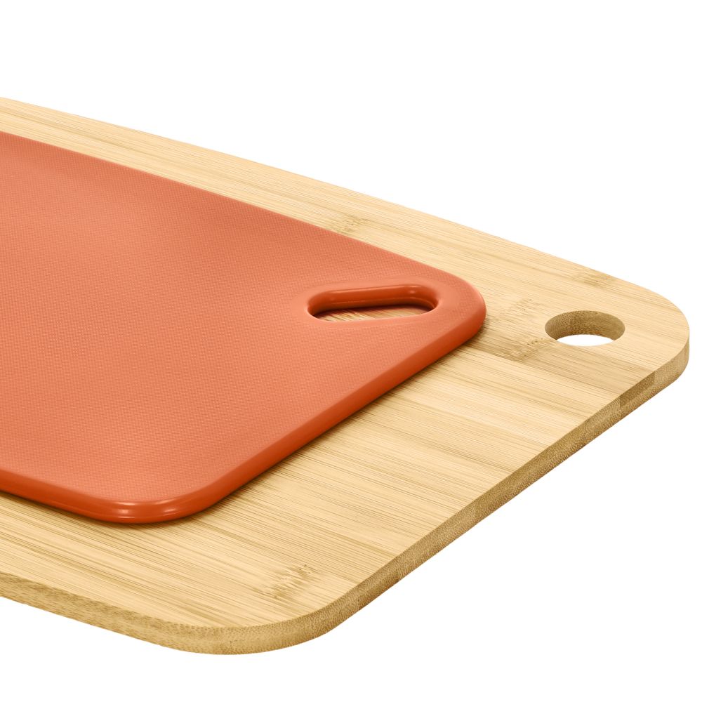 Set 2 tablas para cortar de bambú y plástico