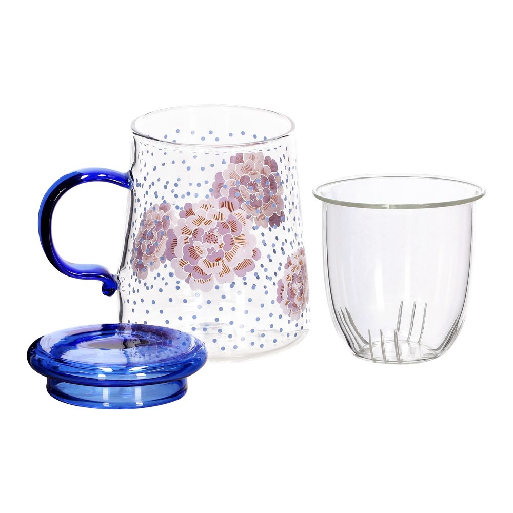 Taza de vidrio con infusor y diseño 400 ml
