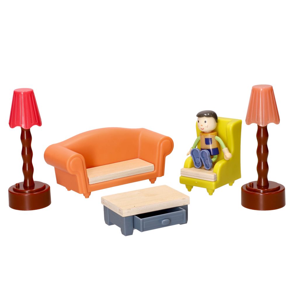 Set de mobiliario de sala para casa de muñeca Castilá