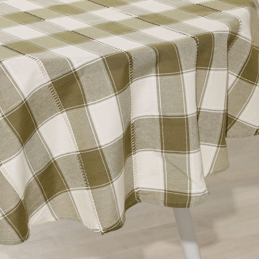 Mantel a cuadros tejido diámetro 150 cm