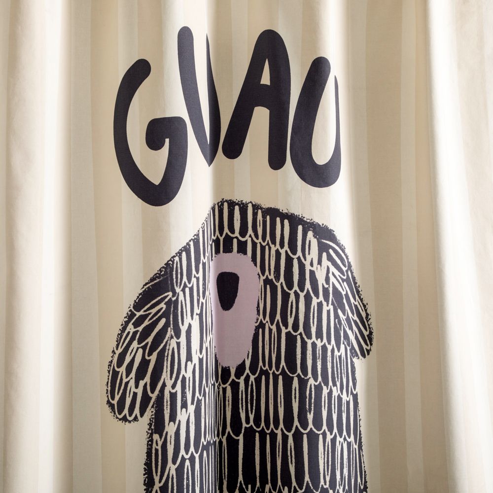 Cortina de baño algodón estampado 180x190 cm