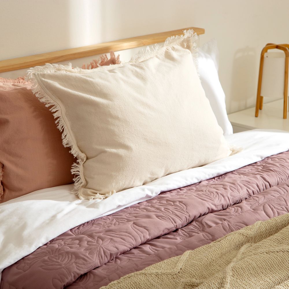 Funda de cojín algodón lino 70x50 cm