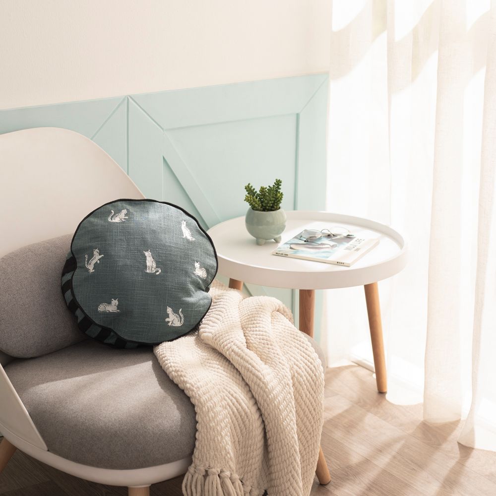 Cojín de algodón con bordado diámetro 35 cm