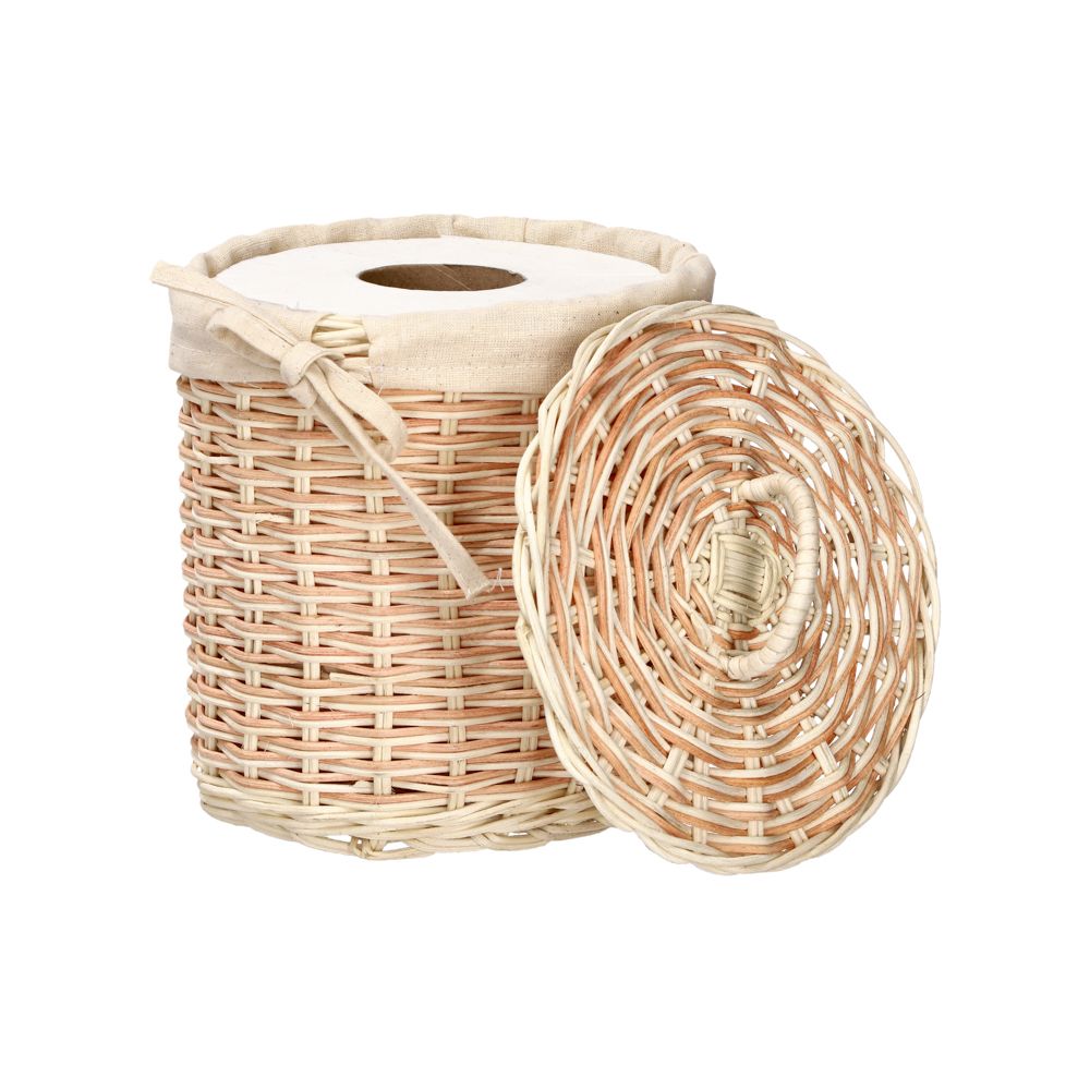 Canasto porta rollos de papel de ratán