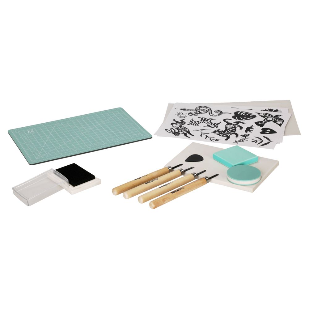 Set de corte y grabado de linóleo