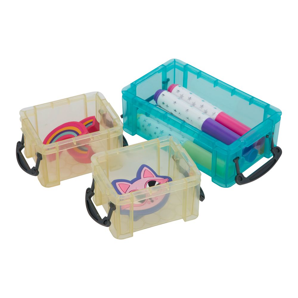 Set 3 mini cajitas de plástico con tapa