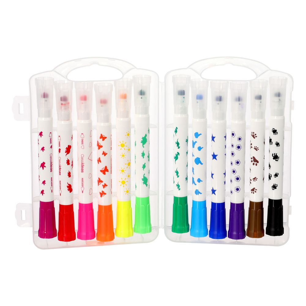 Set 12 marcadores con sello