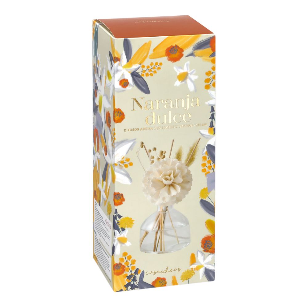 Difusor Aroma Flores y Varitas aroma naranja dulce 120 ml
