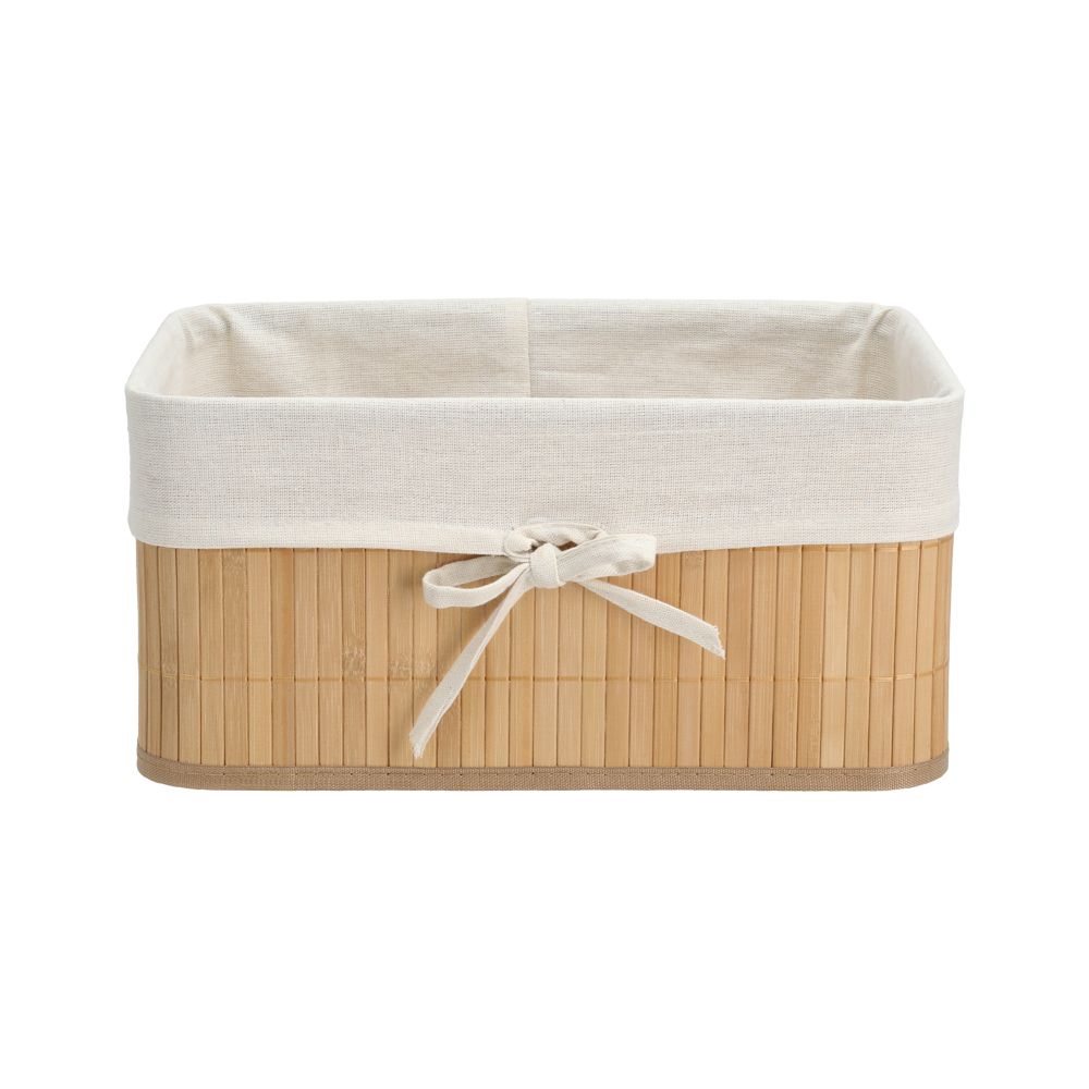 Canasto de bambú con forro de tela 13 l