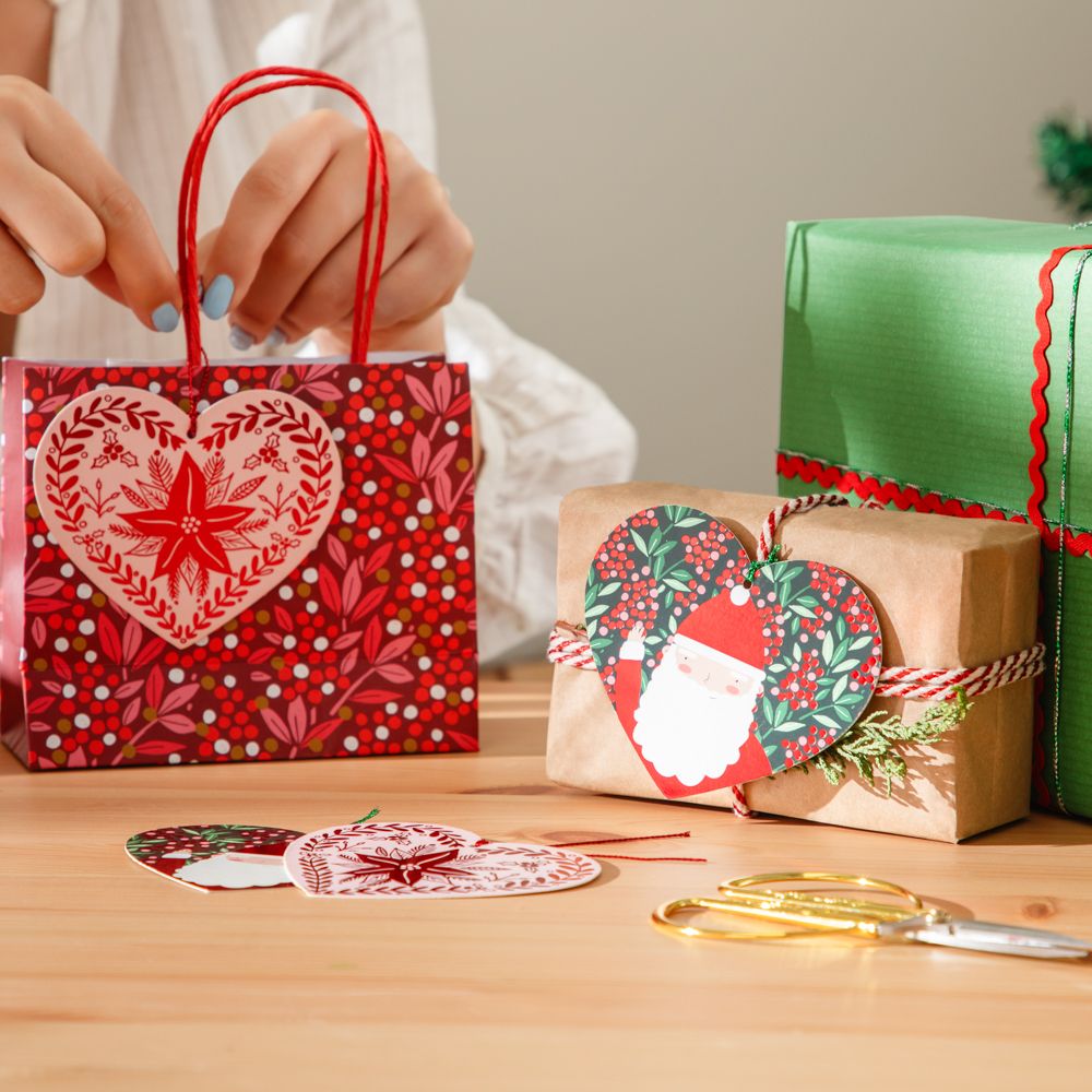 Set de 8 tarjetas de regalo navideñas