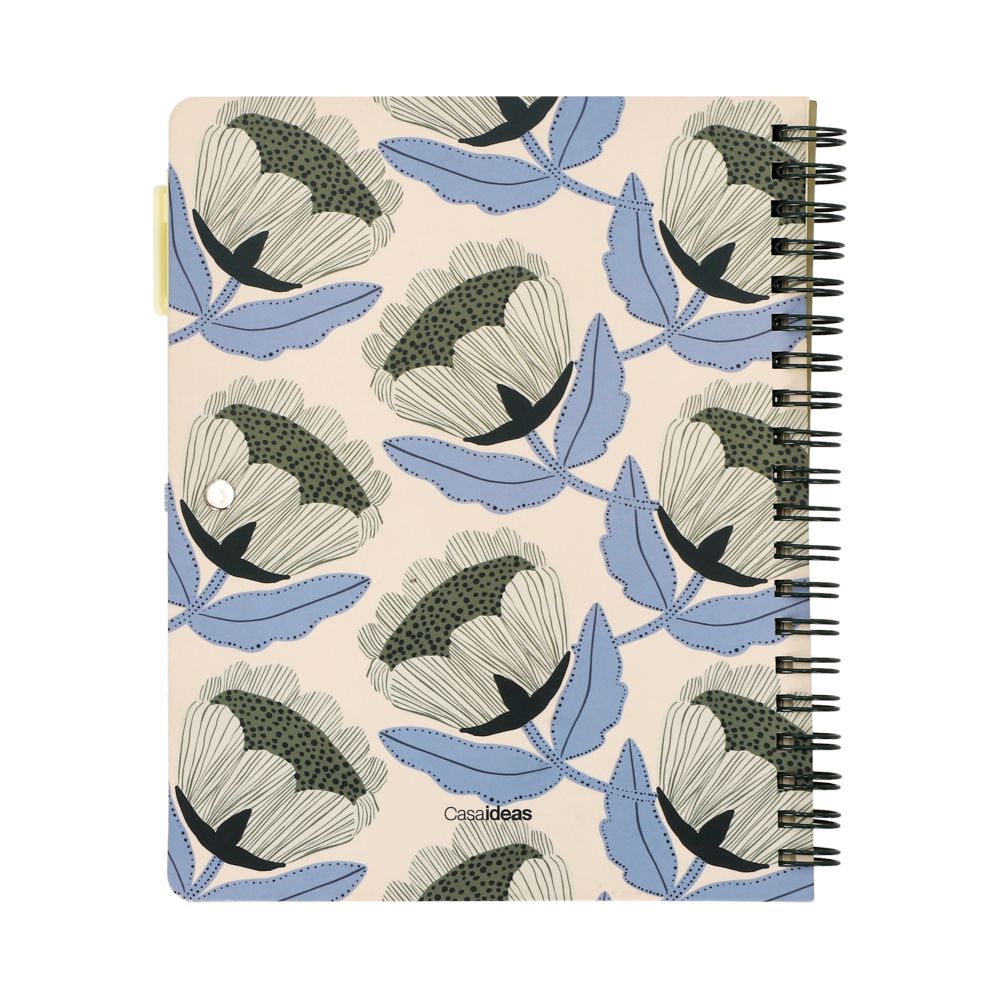 Libreta con bolígrafo 100 hojas con líneas 13x18 cm