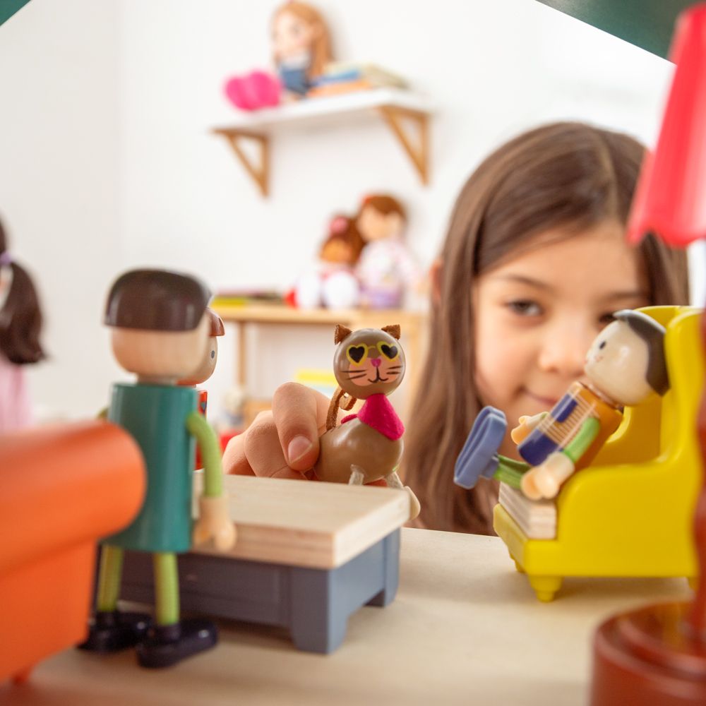 Animal gatito de madera Castilá