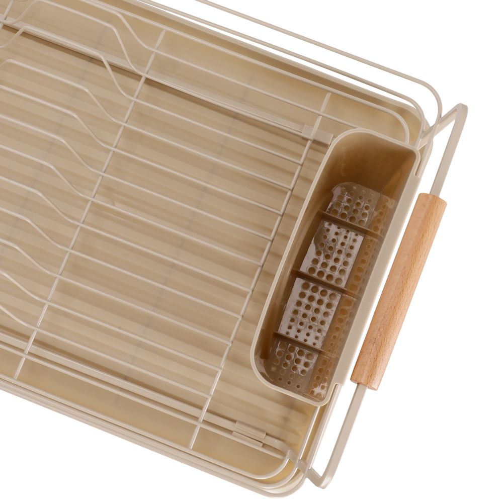 Escurridor metal y madera 42.5x30.7x15.2 cm