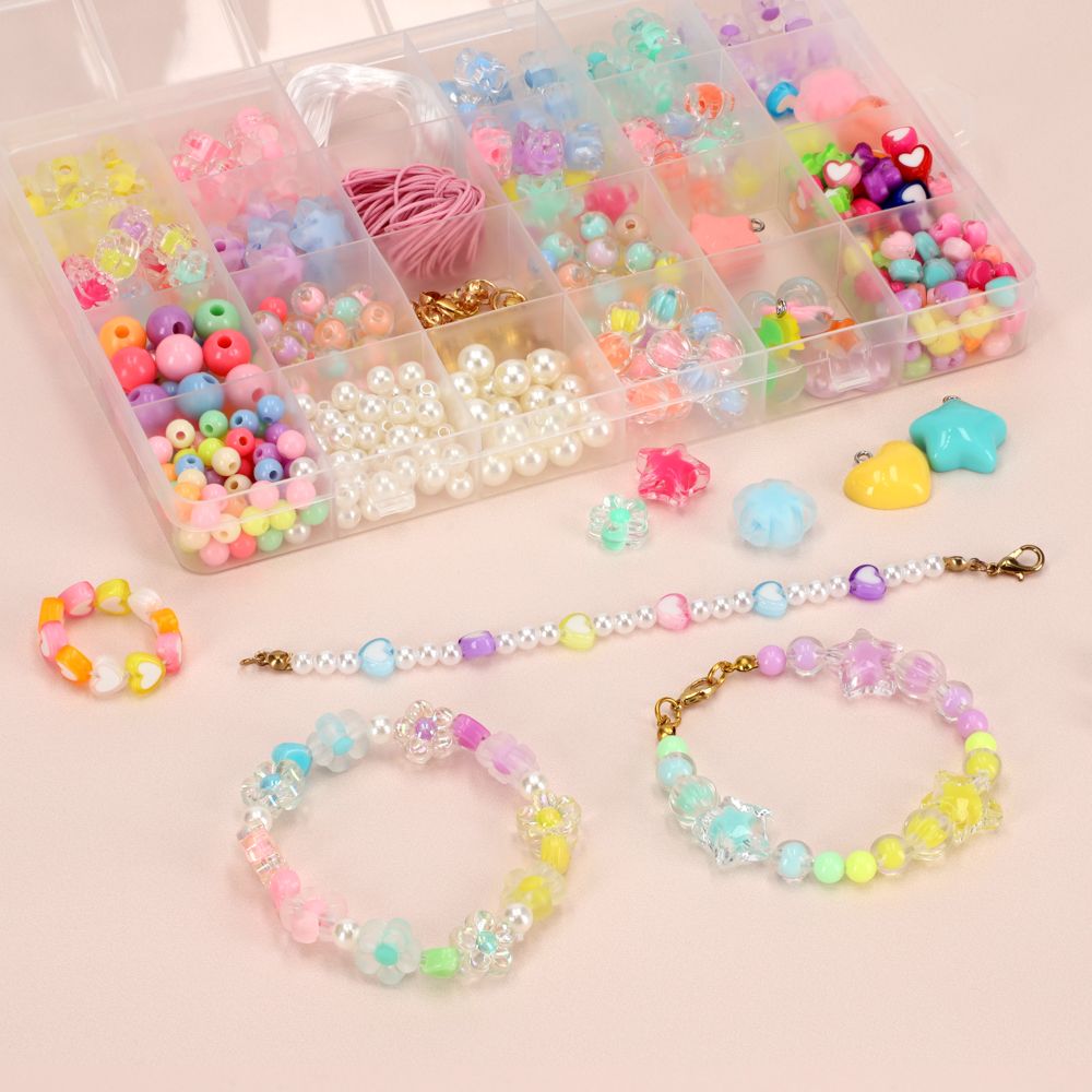 Set de creación con cuentas colores pasteles