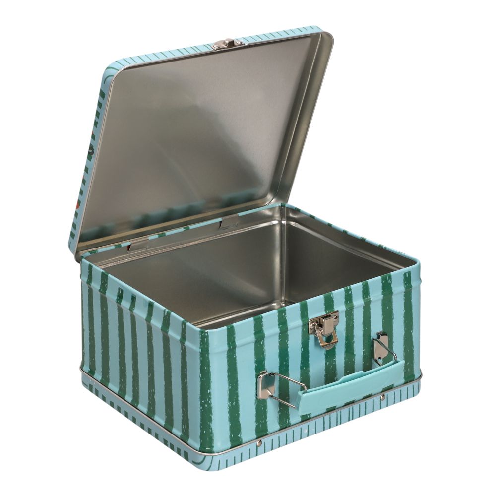Lonchera de metal tipo caja 19,7x17,2x10,2 cm