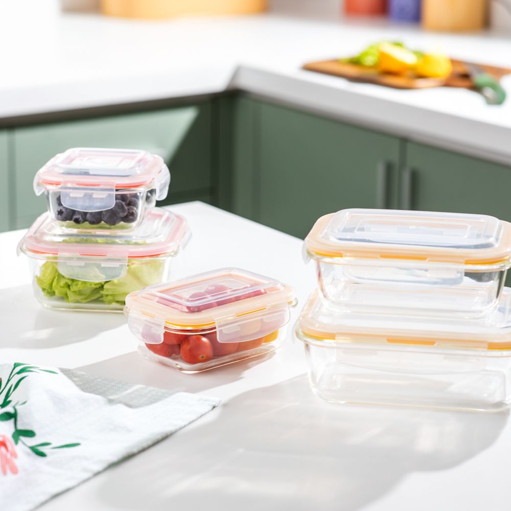 Set de 5 contendores de vidrio