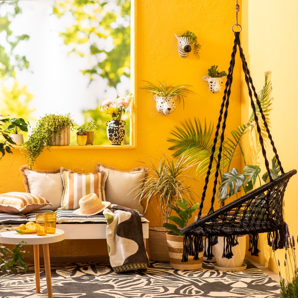 Hamaca tipo silla de tejido macramé 80x60x110 cm