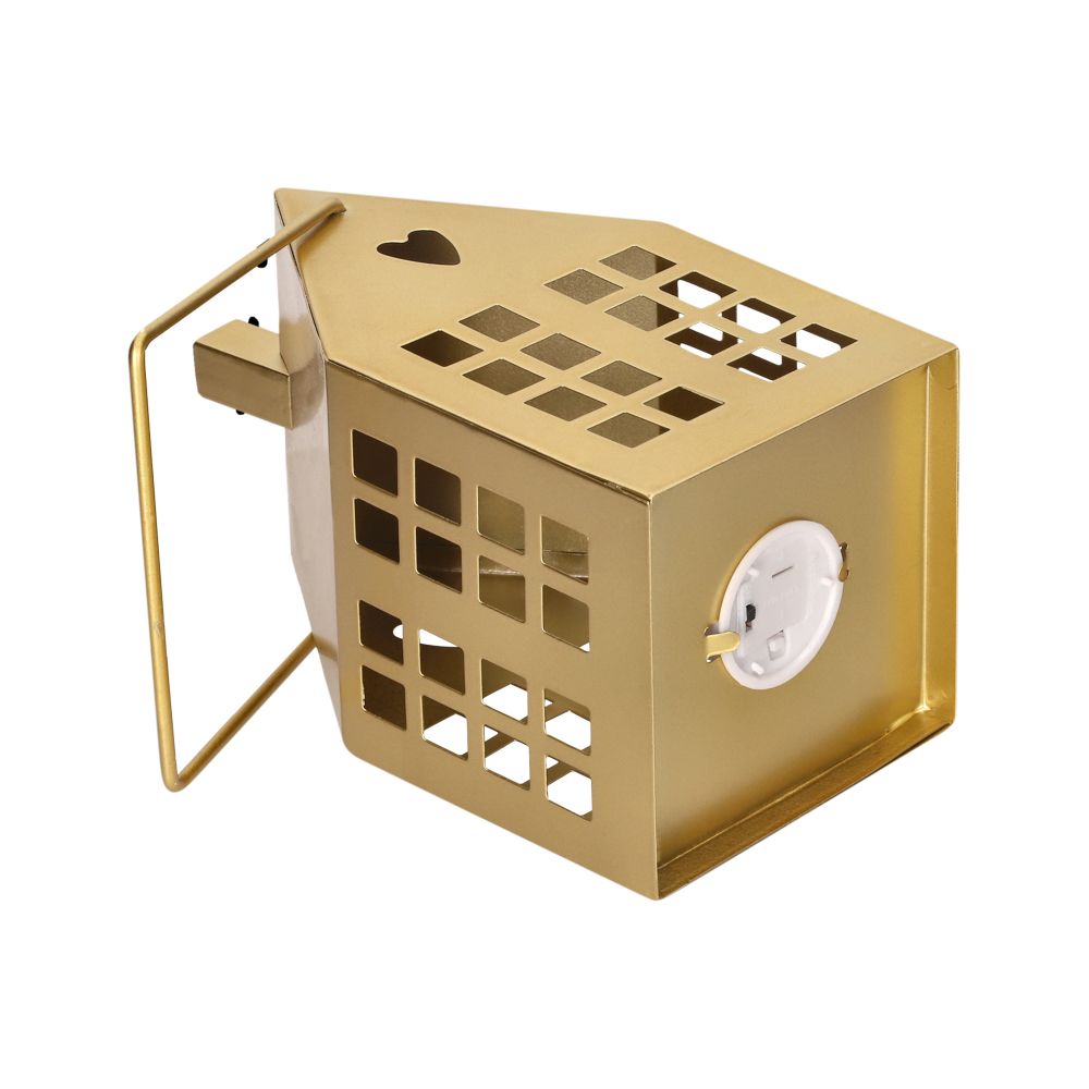 Adorno tipo farol navideño con luz LED